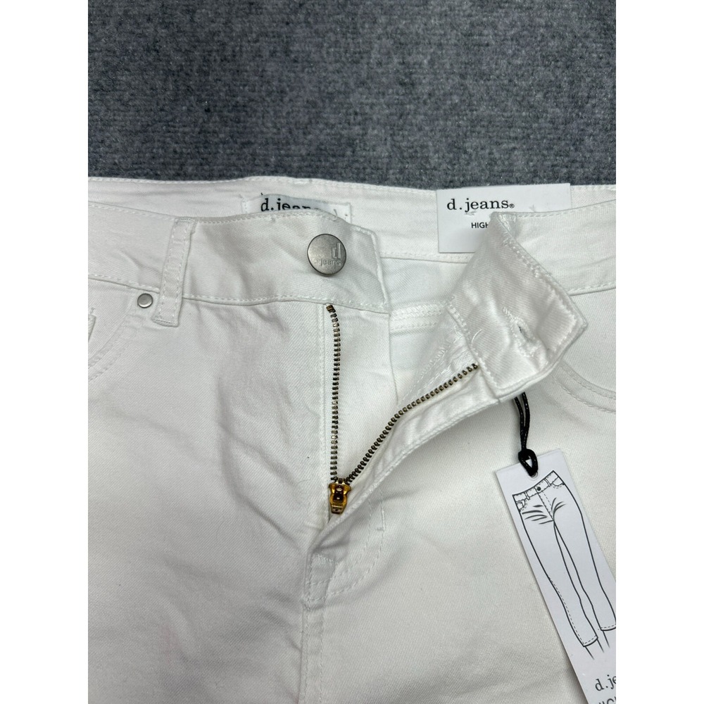 D Jeans Capri Pants Womens 14 White High Waist Modern Fit High Waist Solid New - Picture 5 of 13